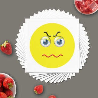 Serviette En Papier Emoji Grumeux Et En Colère