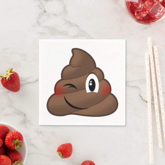 Serviette En Papier Emoji Poop (En situation)