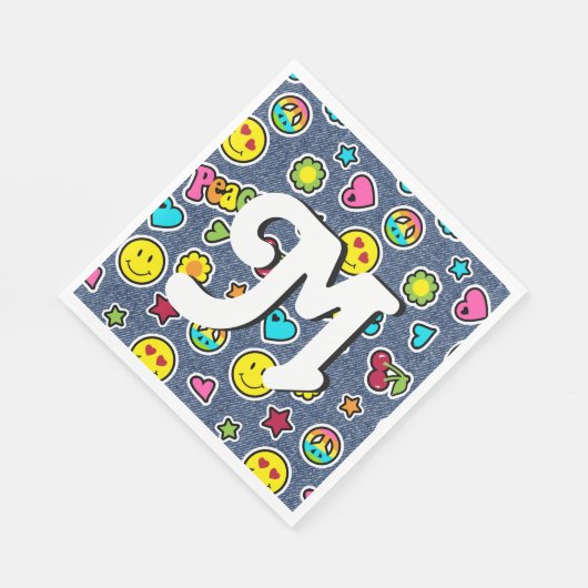 Serviette En Papier Emoji Smile Denim Girl Anniversaire Party Napkins  (Coin)