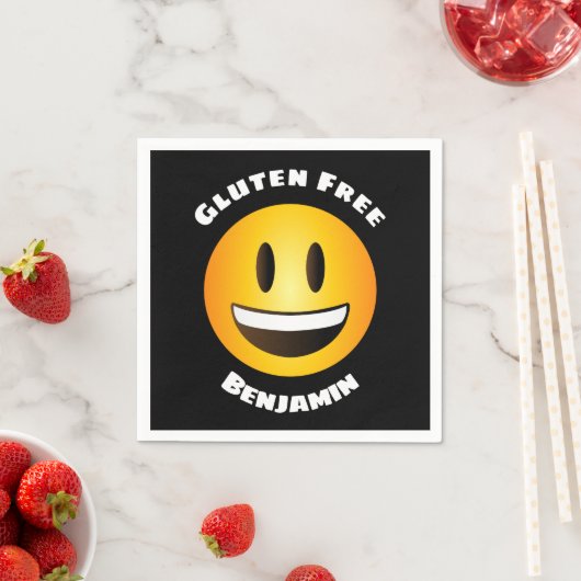 Serviette En Papier Emoji souriant sans gluten (En situation)