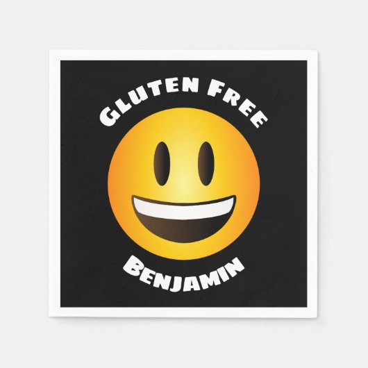 Serviette En Papier Emoji souriant sans gluten (Devant)