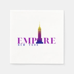 Serviette En Papier Empire State Building-New York-Violet Vibrant-