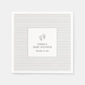 Serviette En Papier Empreinte Bébé Gris Gris Gris Grille Napkin | BABY (Devant)