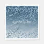 Serviette En Papier Empreinte de léopard Aqua Blue Navy Ombre (Devant)