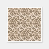 Serviette En Papier Empreinte de léopard beige. (Devant)