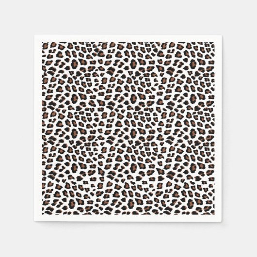Serviette En Papier Empreinte de léopard blanc (Devant)