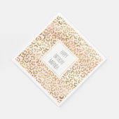Serviette En Papier Empreinte de léopard blanc rose or (Coin)
