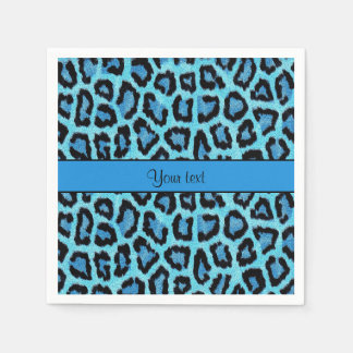 Serviette En Papier Empreinte de léopard bleu