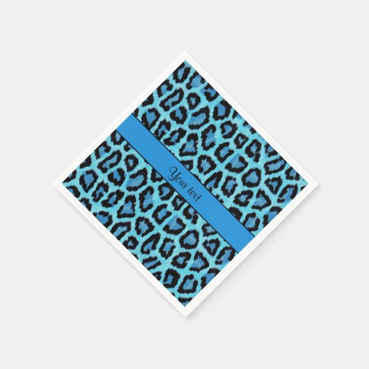 Serviette En Papier Empreinte de léopard bleu (Coin)