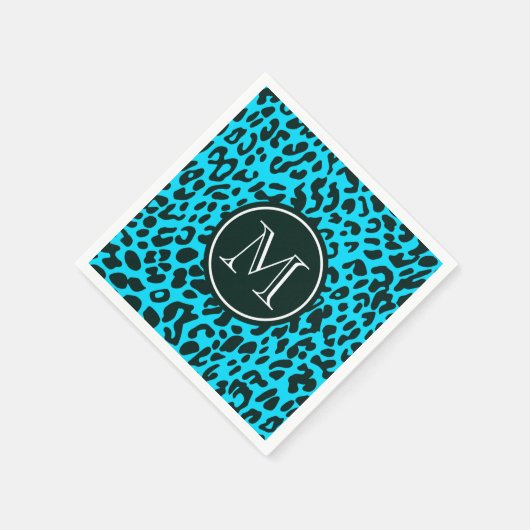 Serviette En Papier Empreinte de léopard bleu (Coin)