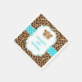 Serviette En Papier Empreinte de léopard Blue Quatrefoil fête d'annive (Coin)