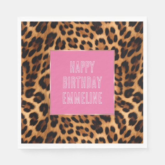 Serviette En Papier Empreinte de léopard Brown chic (Devant)