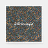 Serviette En Papier Empreinte de léopard de bronze bleu (Devant)