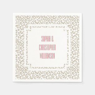 Serviette En Papier Empreinte de léopard de crème