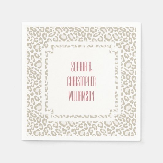 Serviette En Papier Empreinte de léopard de crème (Devant)
