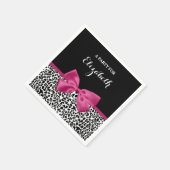 Serviette En Papier Empreinte de léopard de ruban rose foncé Vivacious (Coin)
