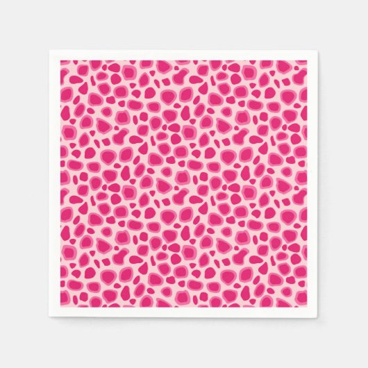 Serviette En Papier Empreinte de léopard - Fuchsia et rose clair (Devant)