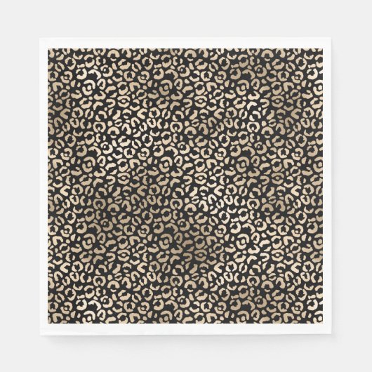 Serviette En Papier Empreinte de léopard Gold Black Glam (Devant)