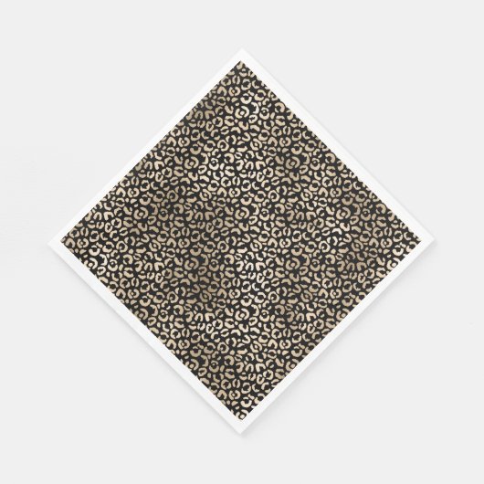 Serviette En Papier Empreinte de léopard Gold Black Glam (Coin)