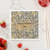 Serviette En Papier Empreinte de léopard Gold Parties scintillant Spar (En situation)