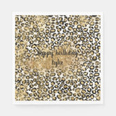 Serviette En Papier Empreinte de léopard Gold Parties scintillant Spar (Devant)
