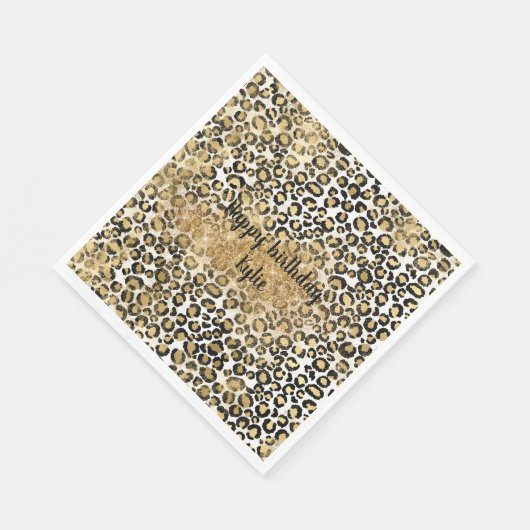 Serviette En Papier Empreinte de léopard Gold Parties scintillant Spar (Coin)