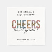 Serviette En Papier Empreinte de léopard moderne 21ème anniversaire de (Devant)