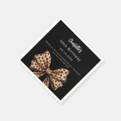 Serviette En Papier Empreinte de léopard noir Bow Anniversaire (Coin)