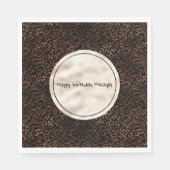Serviette En Papier Empreinte de léopard noir Brown Glam (Devant)