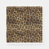 Serviette En Papier Empreinte de léopard noir Brown or (Devant)
