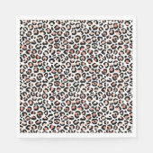 Serviette En Papier Empreinte de léopard noir rose vif (Devant)