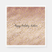 Serviette En Papier Empreinte de léopard Ombre or rose (Devant)
