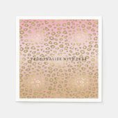 Serviette En Papier Empreinte de léopard or rose Ombre (Devant)