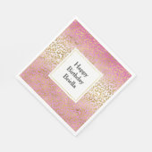 Serviette En Papier Empreinte de léopard or rose Ombre (Coin)