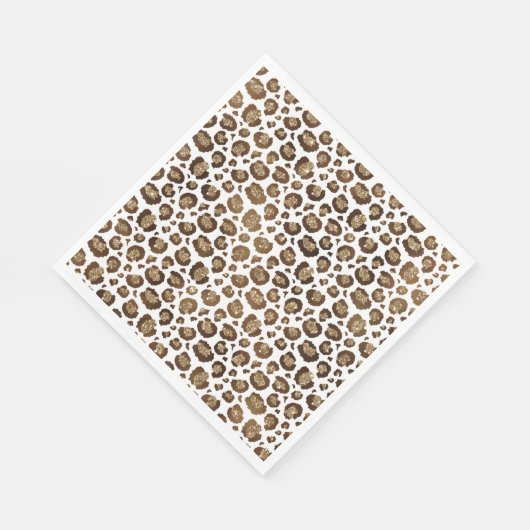 Serviette En Papier Empreinte de léopard Parties scintillant or (Coin)
