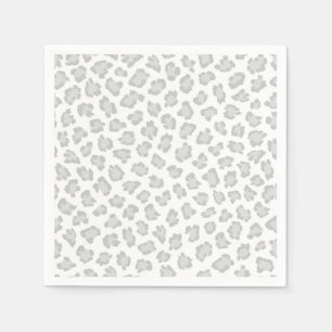 Serviette En Papier Empreinte de léopard Pastel Grey Baby shower sucré