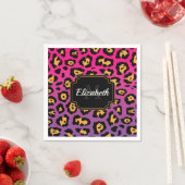 Serviette En Papier Empreinte de léopard pourpre (En situation)