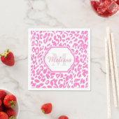 Serviette En Papier Empreinte de léopard rose (En situation)