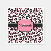 Serviette En Papier Empreinte de léopard rose (Devant)