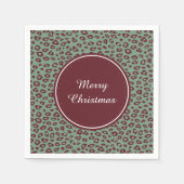 Serviette En Papier Empreinte de léopard rouge vert (Devant)