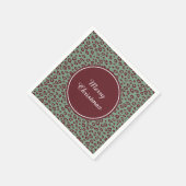 Serviette En Papier Empreinte de léopard rouge vert (Coin)