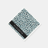 Serviette En Papier Empreinte de léopard, Spots, Leopard Bleu, Votre N (Coin)