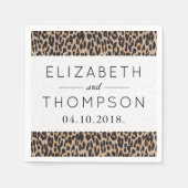 Serviette En Papier Empreinte de léopard, Spots, Léopard Brown, Mariag (Devant)