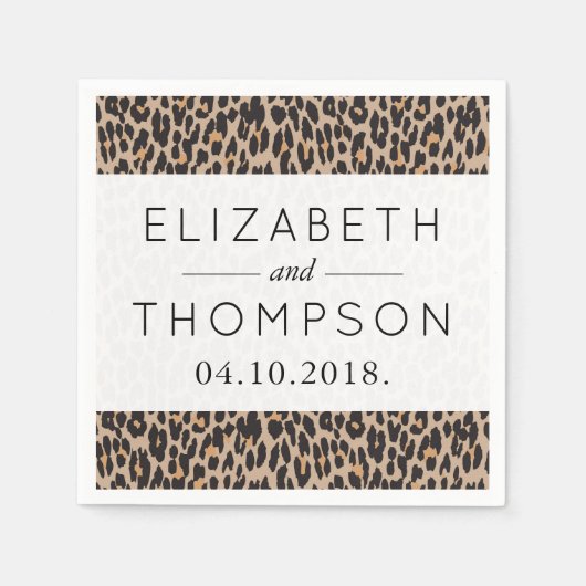 Serviette En Papier Empreinte de léopard, Spots, Léopard Brown, Mariag (Devant)