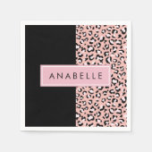 Serviette En Papier Empreinte de léopard, Spots, Leopard Rose, Votre N (Devant)