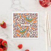 Serviette En Papier Empreinte de léopard tendance, oiseaux de Paradis, (En situation)