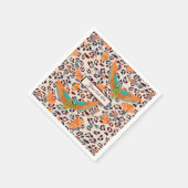Serviette En Papier Empreinte de léopard tendance, oiseaux de Paradis, (Coin)