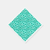 Serviette En Papier Empreinte de léopard - Turquoise et Aqua (Coin)