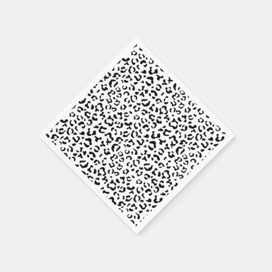 Serviette En Papier Empreinte de léopard, Zones Léopard, Noir Et Blanc (Coin)