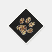 Serviette En Papier Empreinte de patte avec éclat de léopard doré et n (Coin)